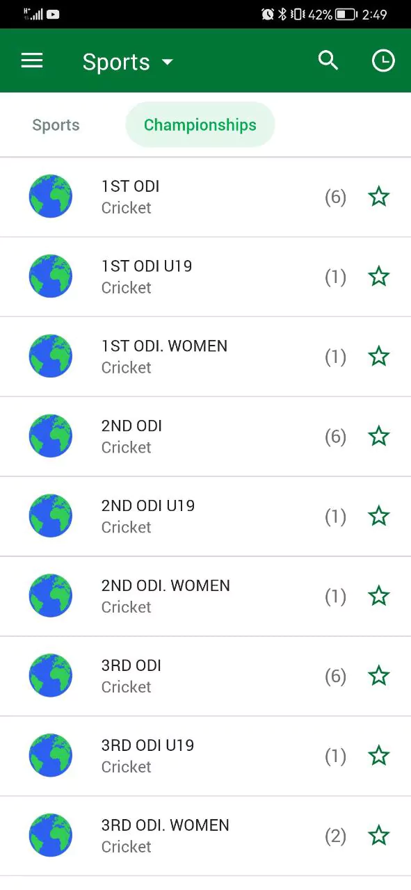 Linebet app cricket betting section.