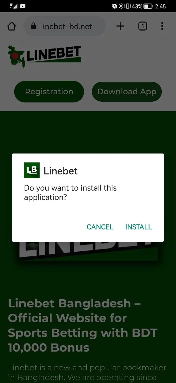 Install the new version of Linebet mobile app.