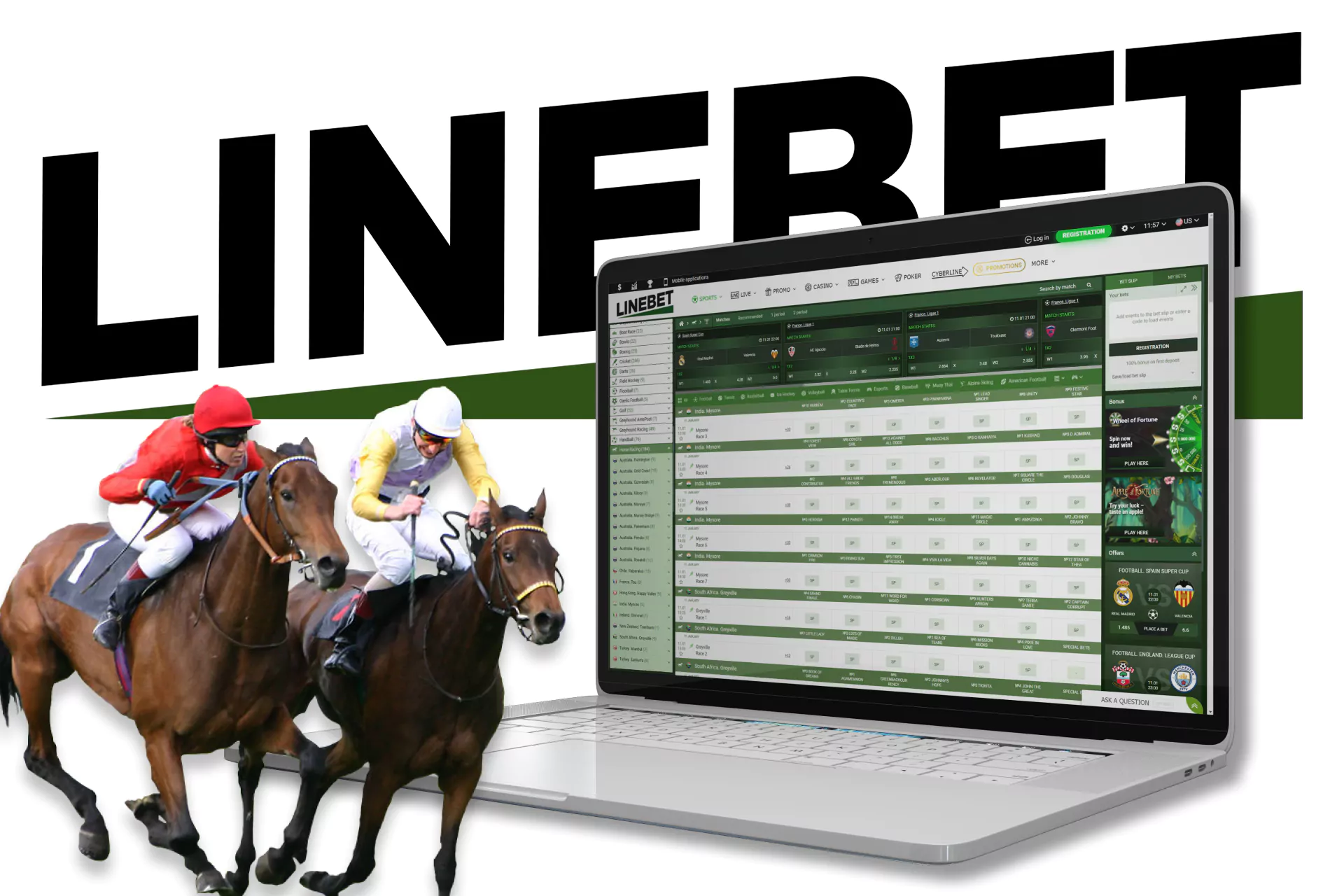 On Linebet, place bets on various tournaments and horse racing competitions.