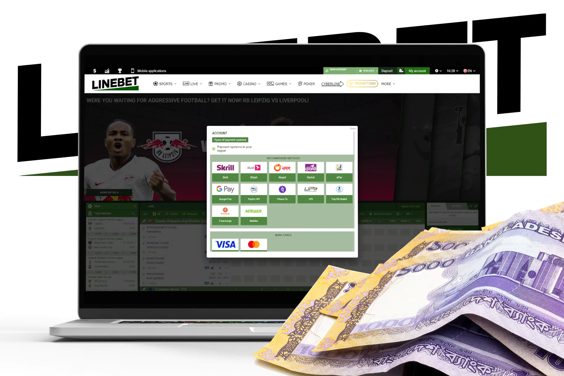 After you sign up, make a deposit to start betting.
