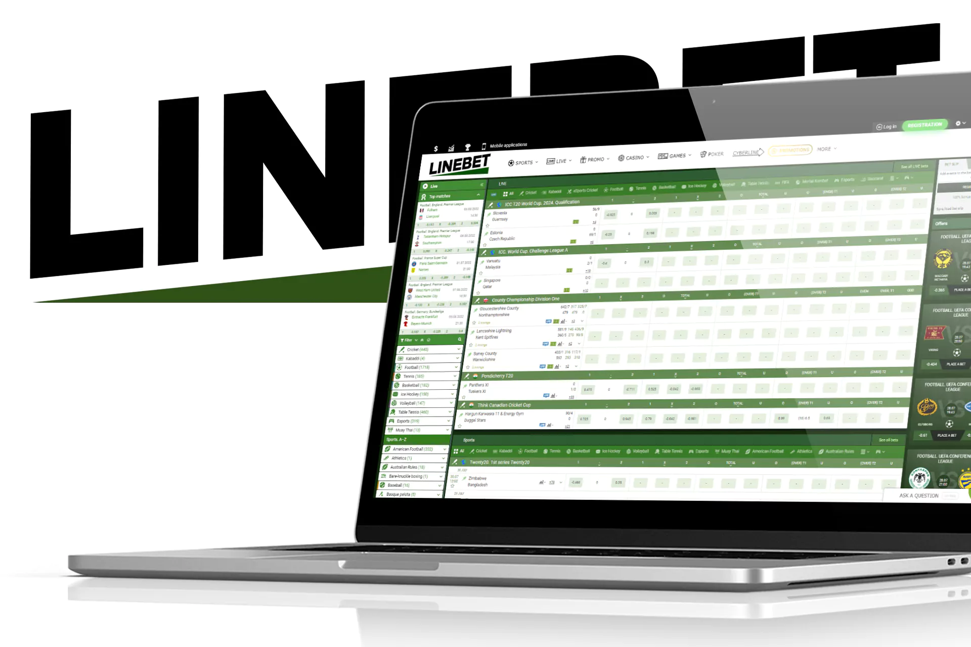 To start betting, you should create an account at Linebet.