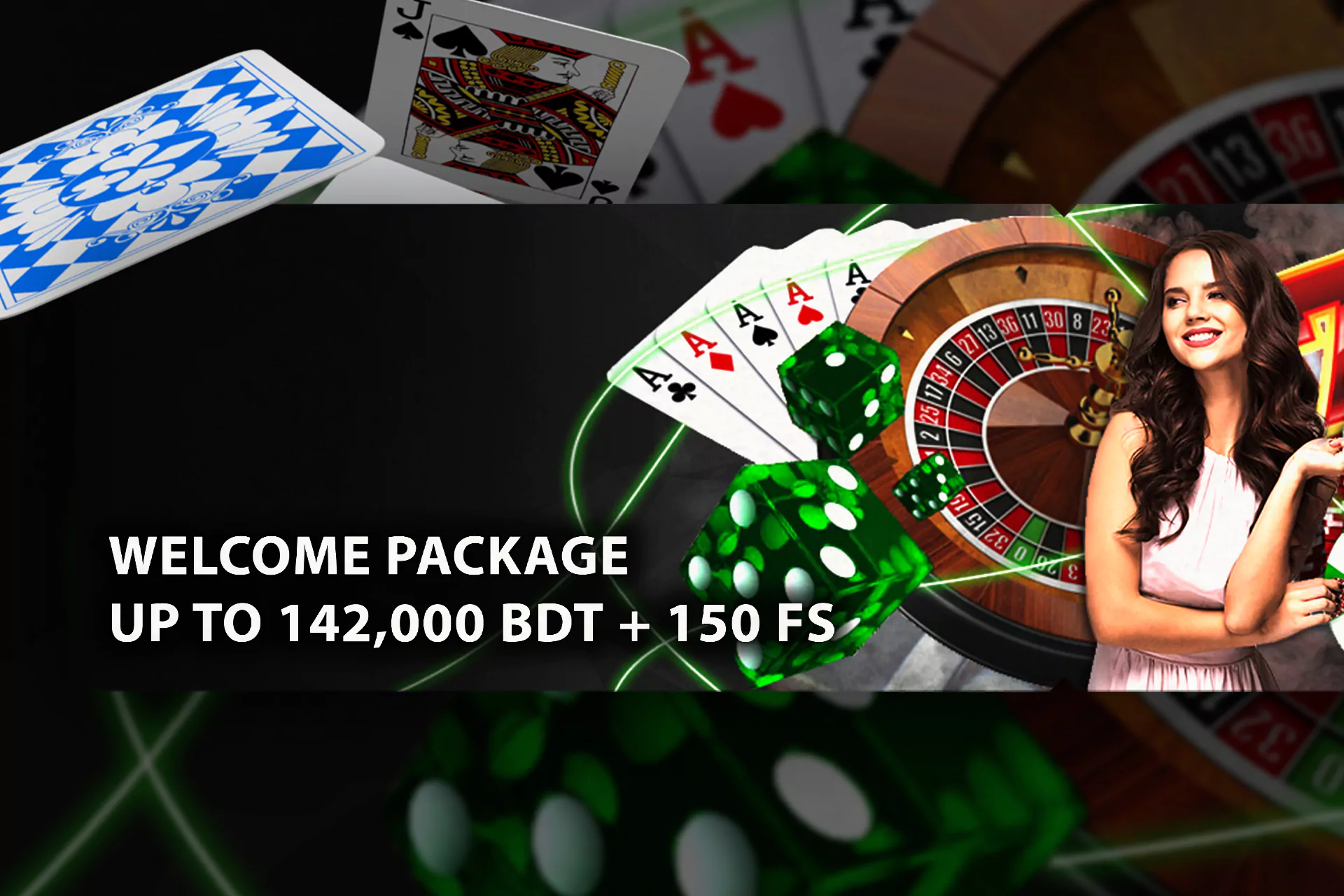 Casino fans have a special bonus offer on playing games.
