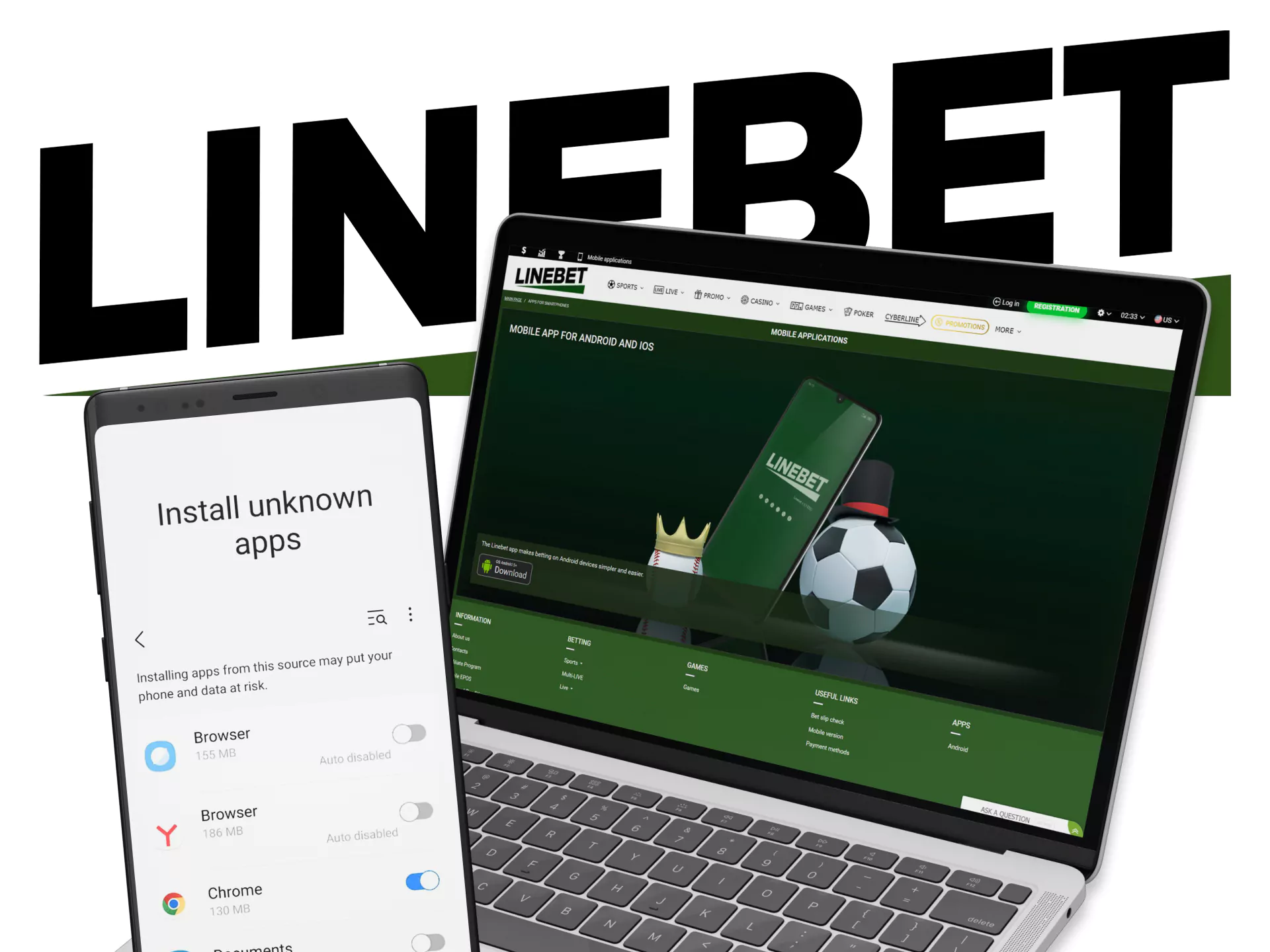 Place bets on esports in the Linebet mobile app, allows installation on your device.