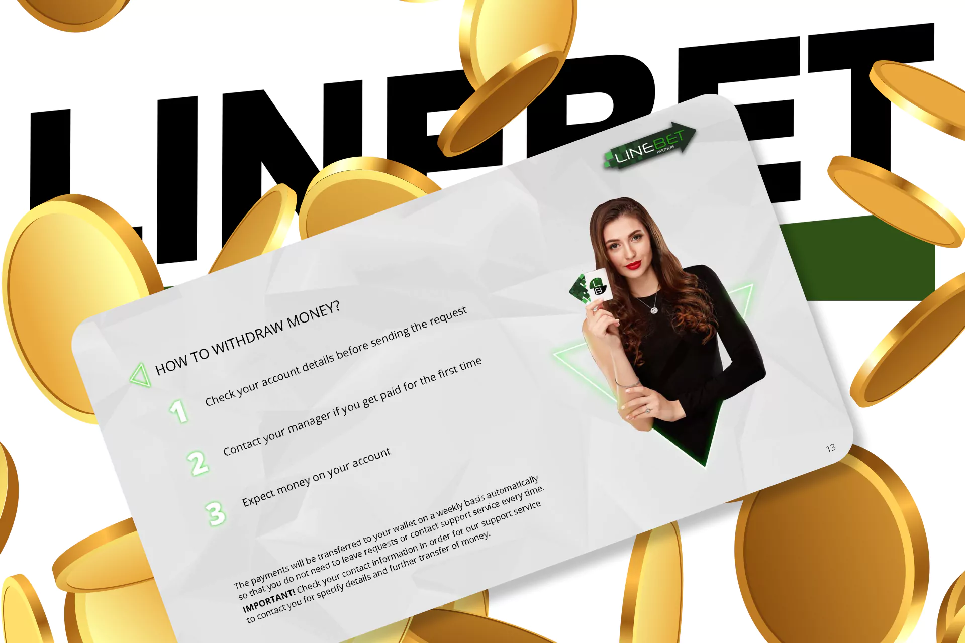 With this instruction, learn how to withdraw money from the Linebet affiliate program.