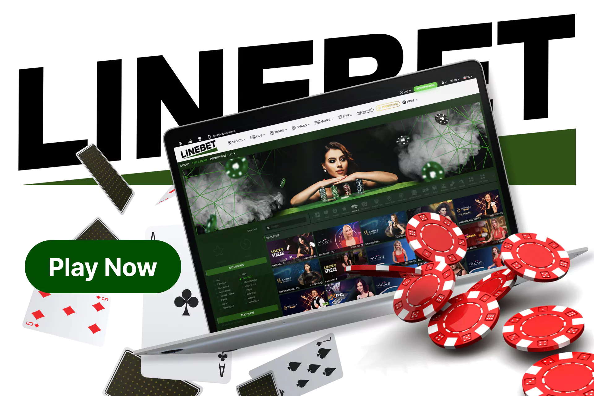 On Linebet you can try different types of baccarat games.