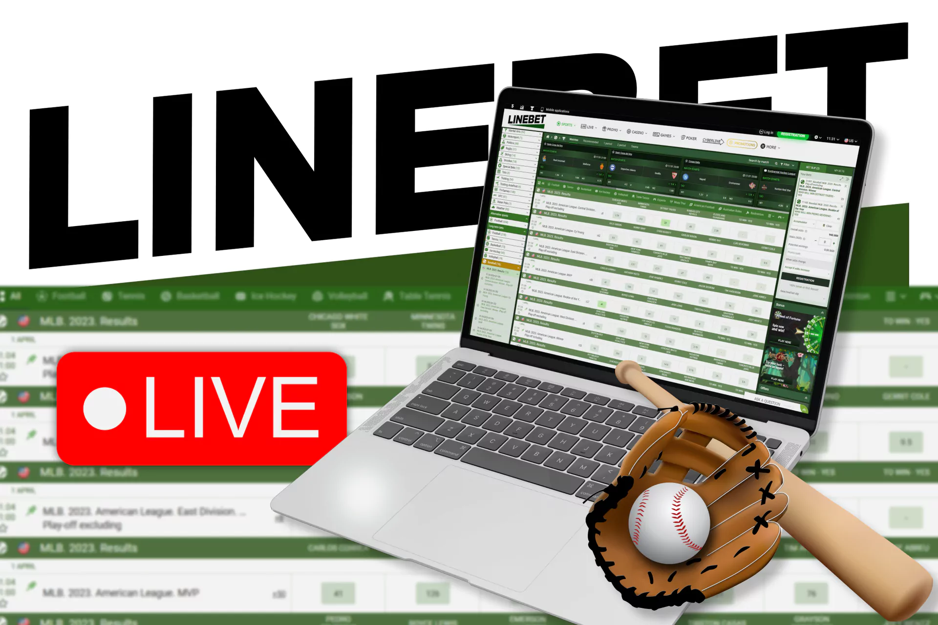 In Linebet, place bets on baseball right during the live game.