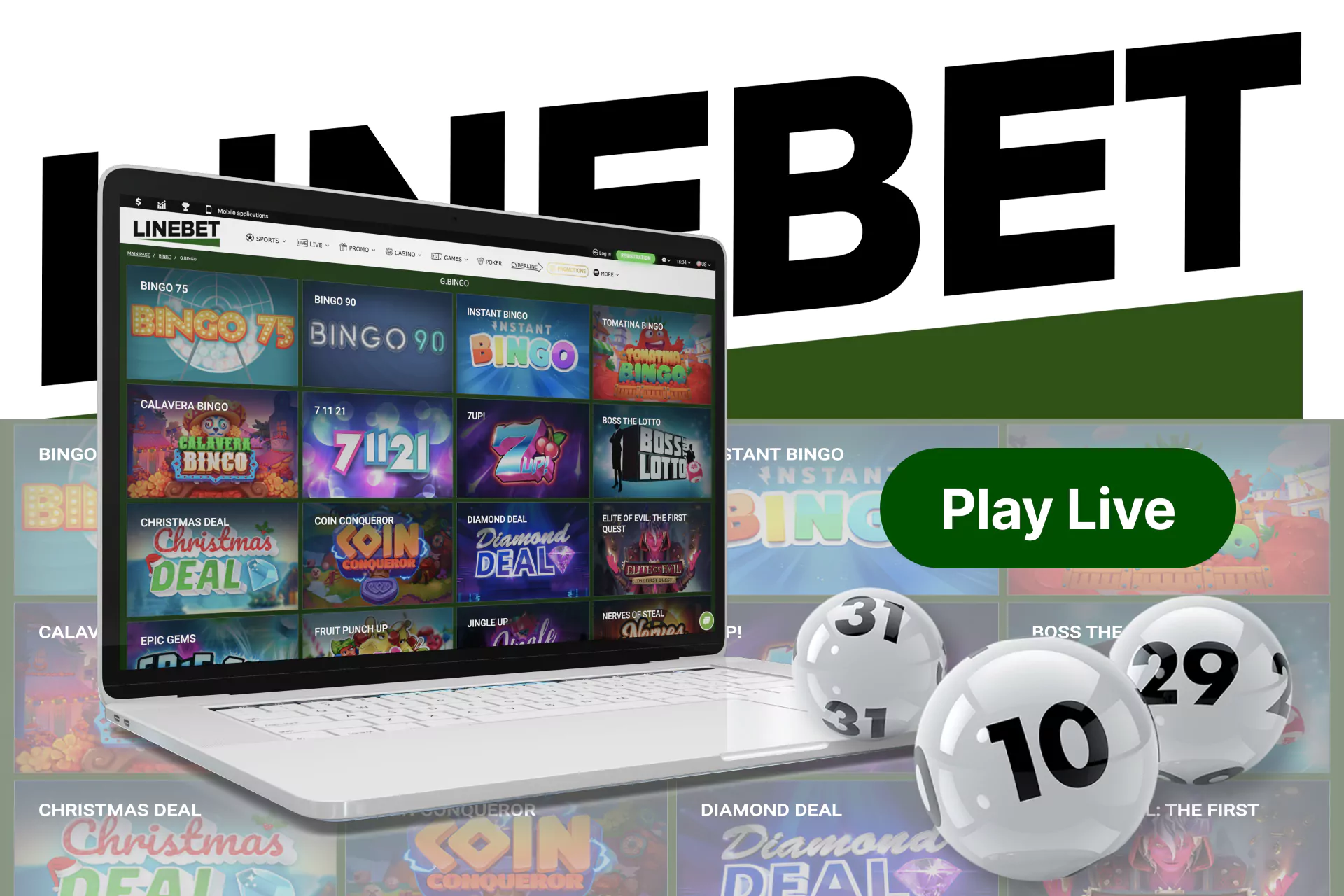 In Linebet, place bets on bingo at a live casino.