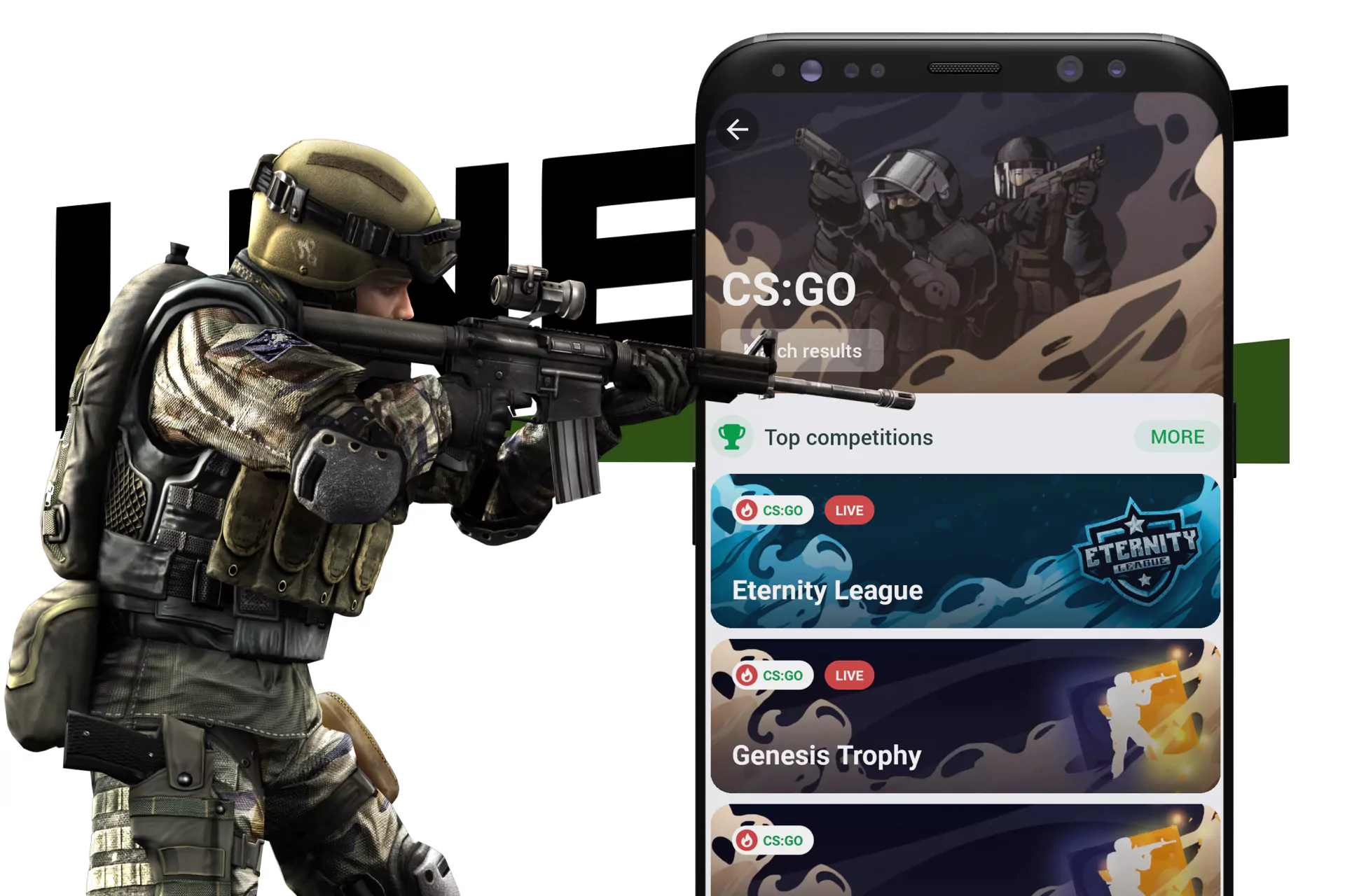 Use your smartphone to bet on CS:GO at Linebet.