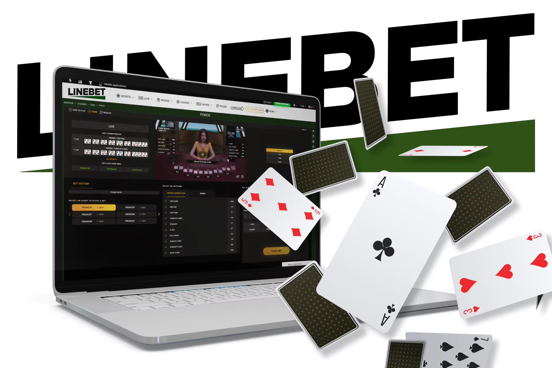 Play poker in the TV games from Linebet.
